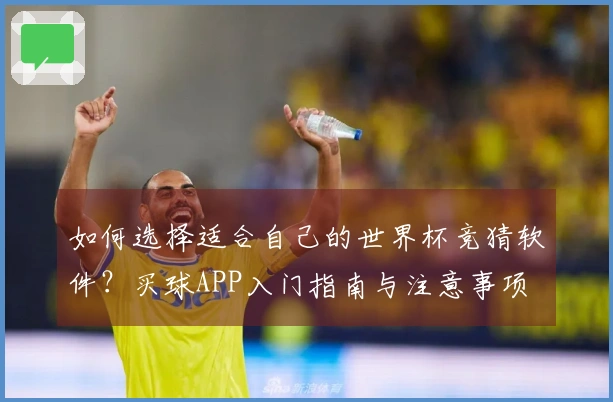 如何选择适合自己的世界杯竞猜软件?买球APP入门指南与注意事项